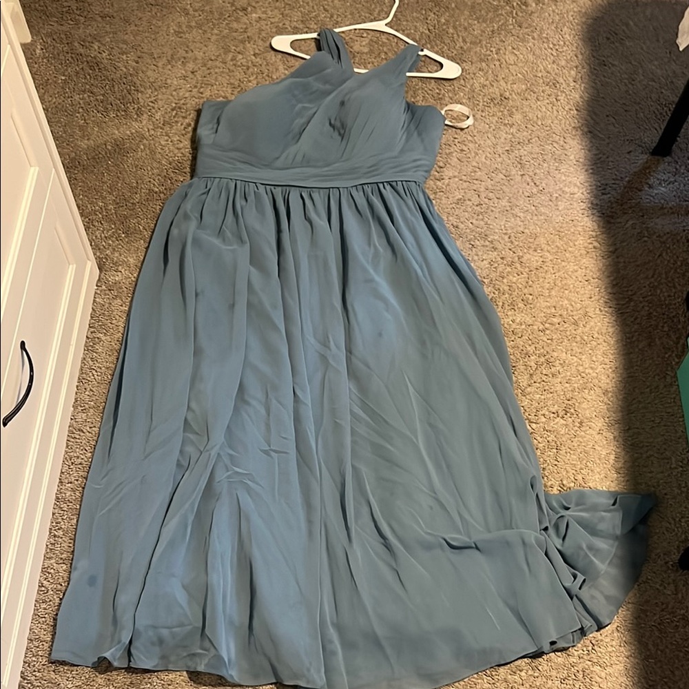 Elegant Blue Evening Gown Bridesmaid wedding dress